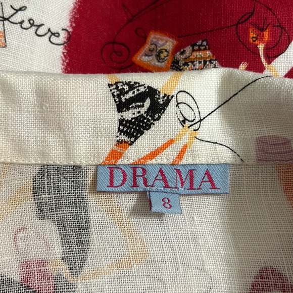 Drama Jacket 100% Linen Four Front Pockets - Picture 10 of 11